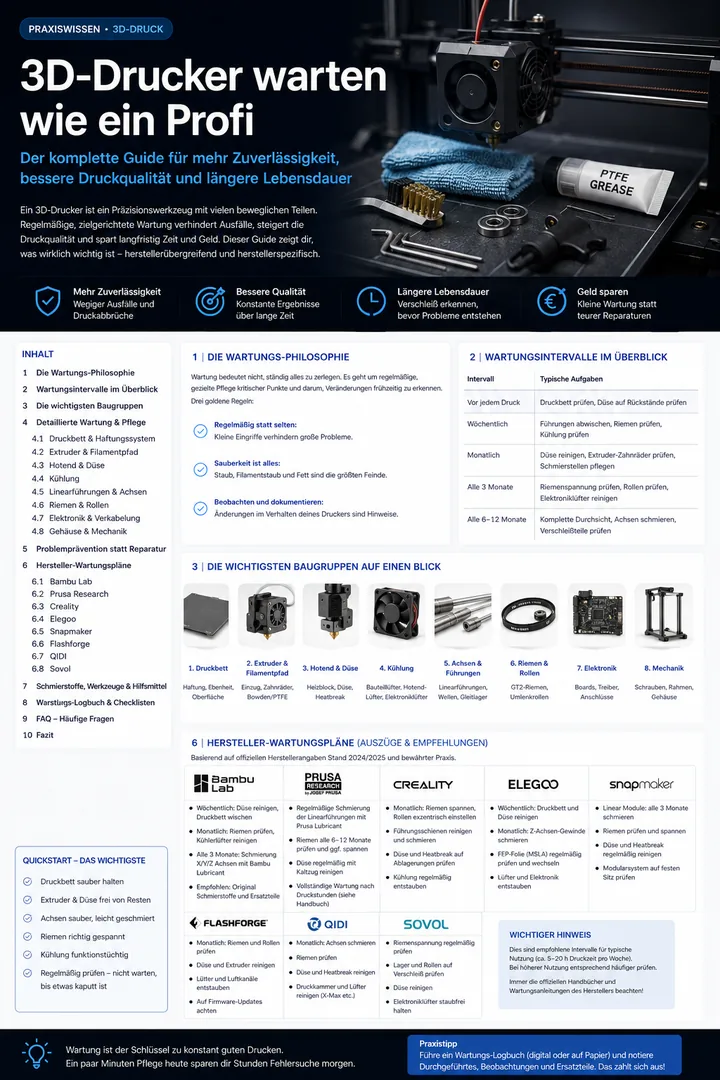 Vorschau der LayerKompass Infografik 3D-Drucker warten wie ein Profi