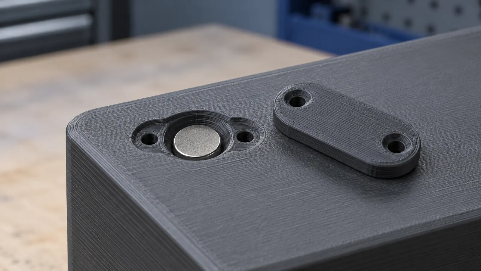 Magnettasche mit separater mechanischer Abdeckung