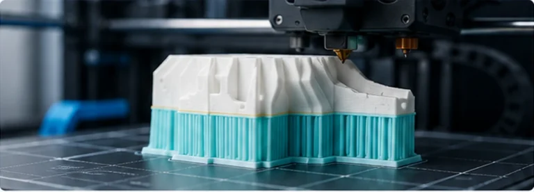 PLA- und PETG-Support-Interface beim Multi-Material-3D-Druck mit Toolchanger